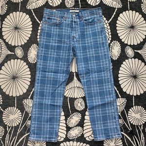 LEVIS WEDGIE STRAIGHT JEAN - PLAID LIGHT WASH